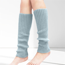 Women's Ribbed Knit Leg Warmers, Stackable Boot Cuffs for Yoga, Ballet & Workout – Light Blue, Compatible with Fall/Winter Outfits