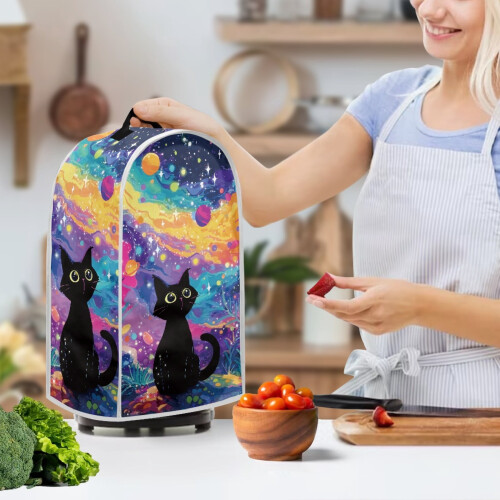 Galaxy Cat Silhouette Blender Cover Hand Strap 2