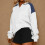 Women's Oversized Quarter-Zip Sweatshirt Color Block 3