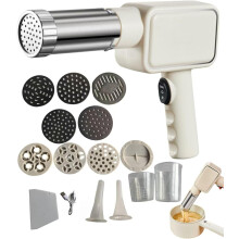 Electric Pasta Machine, Wireless Handheld Noodle Maker with 9 Molds & 2 Filling Nozzles – Compatible with US Voltage