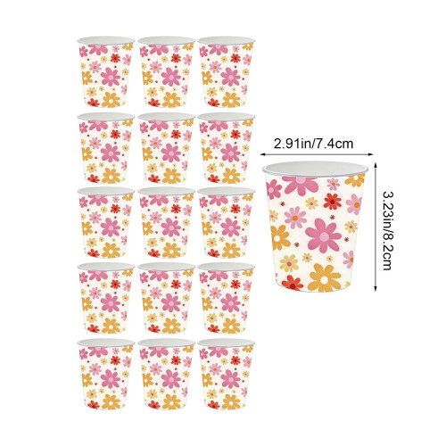 Papperstallrikar med prästkrage, eleganta bohemiska 25 cm, 24-pack 2