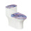 Ensemble de housse de siège de toilette à effet marbre, bord élastique en forme de U 1