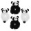 Topbathy4Pcs Ασαφείς Σκράντσιες με Ζώα για Κορίτσια Λούτρινες Λευκές 5