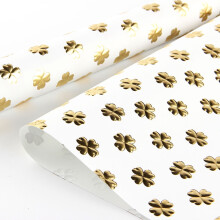 Papier cadeau doré à pois, 50 x 70 cm, effet bronze, idéal pour les anniversaires, la Saint-Valentin, les bouquets et la décoration.