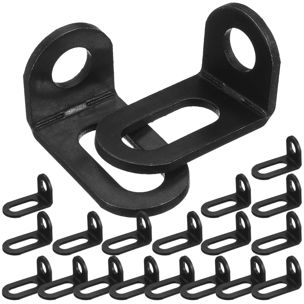 20Pcs Black Metal Corner Brackets 90 Degree Shelf Braces For Cabinet Repair 9180435417725