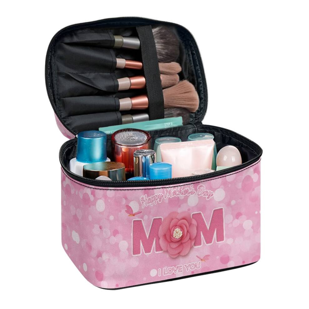 Cosmetic Bag with Brush Storage Butterfly Floral Pattern