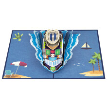 3D PopUp Card Sea Cruise Ship Theme Handmade Popup Greeting Cards for Birthdays Anniversaries Parties