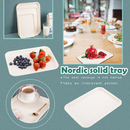 Drainage Dish Rack Tray Large Size Scratch Resis Plastic Food Trays Rectangular Slip Serving Kitchen Dining & Bar 1