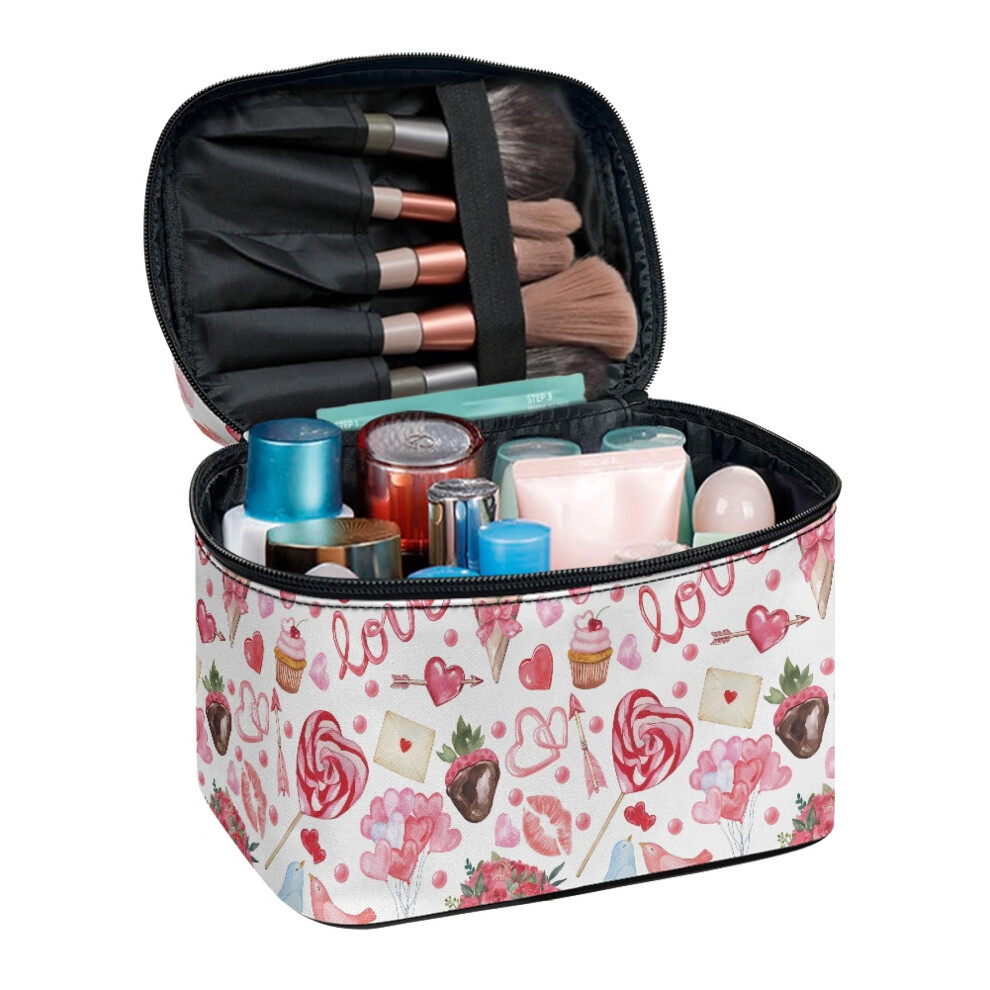 Travel Cosmetic Bags Love With Brush Storage Business Trips Large Capacity for Traveling Women