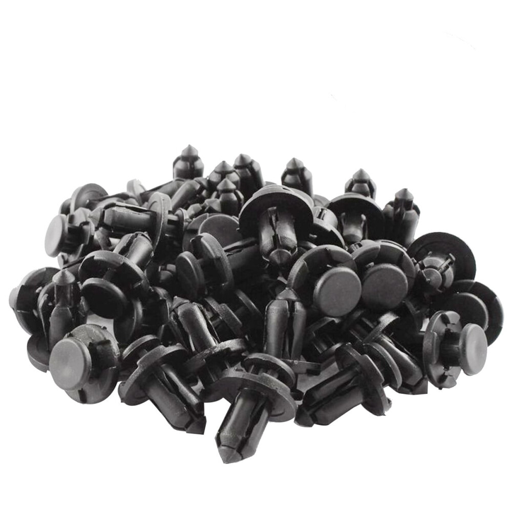 100Pcs Push Type Fastener Clips For Car Use Durable Bumper Clips Black 9087558630607