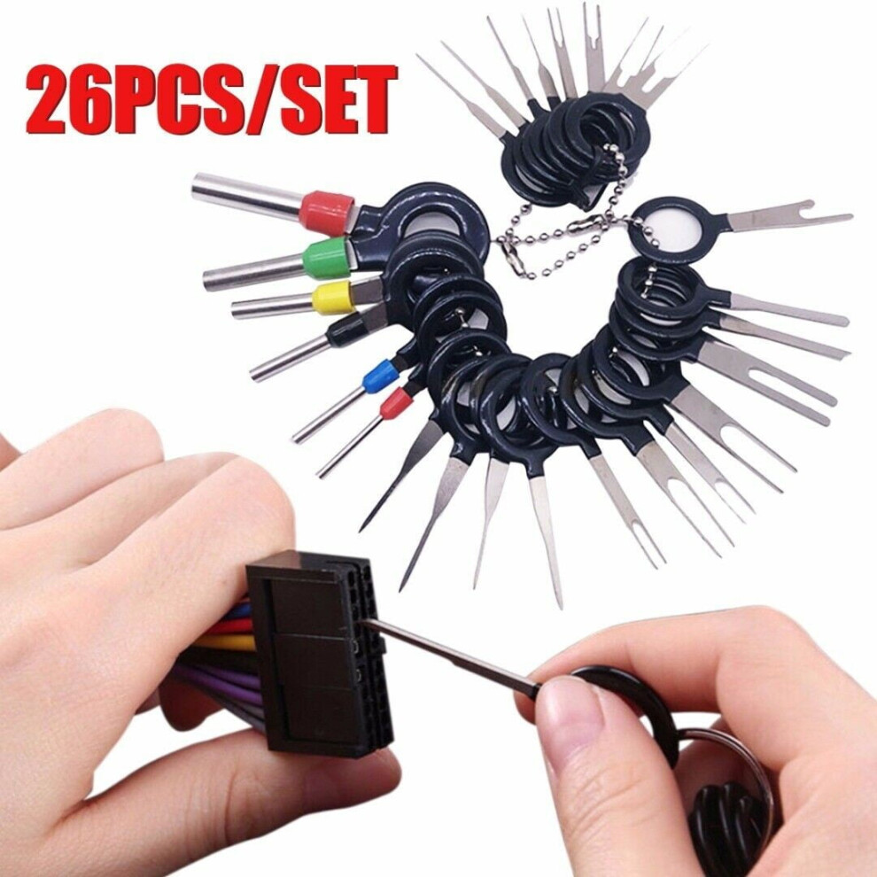 26Pcs Car Terminal Removal Tool Wire Plug Connector Extractor Puller Release Pin 9165521894666