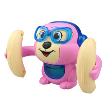 Pink Dancing Monkey Robot Toy Voice Controlled Rolling 360 Flip With Led Lights Music Motion Sensor Kids Activity