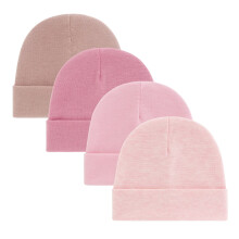 4pcs Soft Baby Bonnet Caps Stretchy Unisex Fetal Hats for 0-3 Month Olds Machine Washable Cotton Infant Accessories