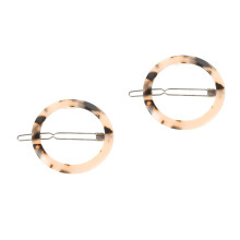 Circle Clip Hair Slide Tortoiseshell 2 Count