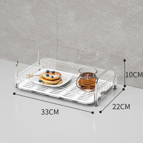 White Plastic Cup Drying Rack with Drain Tray, Compact & Lightweight 1