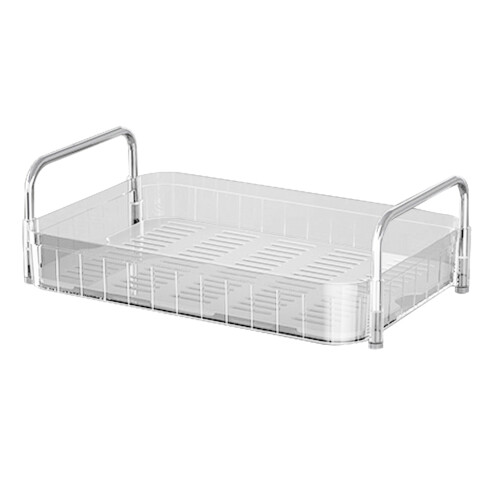 White Plastic Cup Drying Rack with Drain Tray, Compact & Lightweight 2