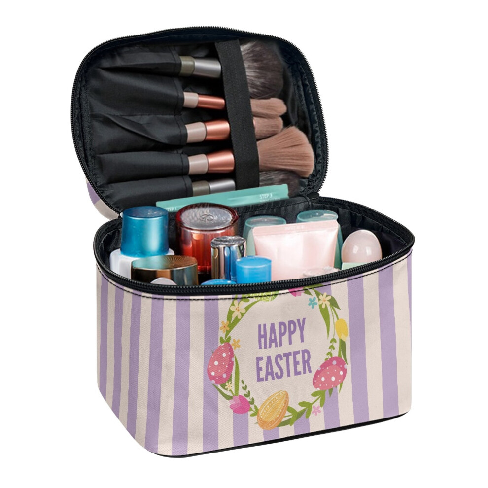 Travel Makeup Bag Polyester Brush Compartment 8.86x6.5x5.9