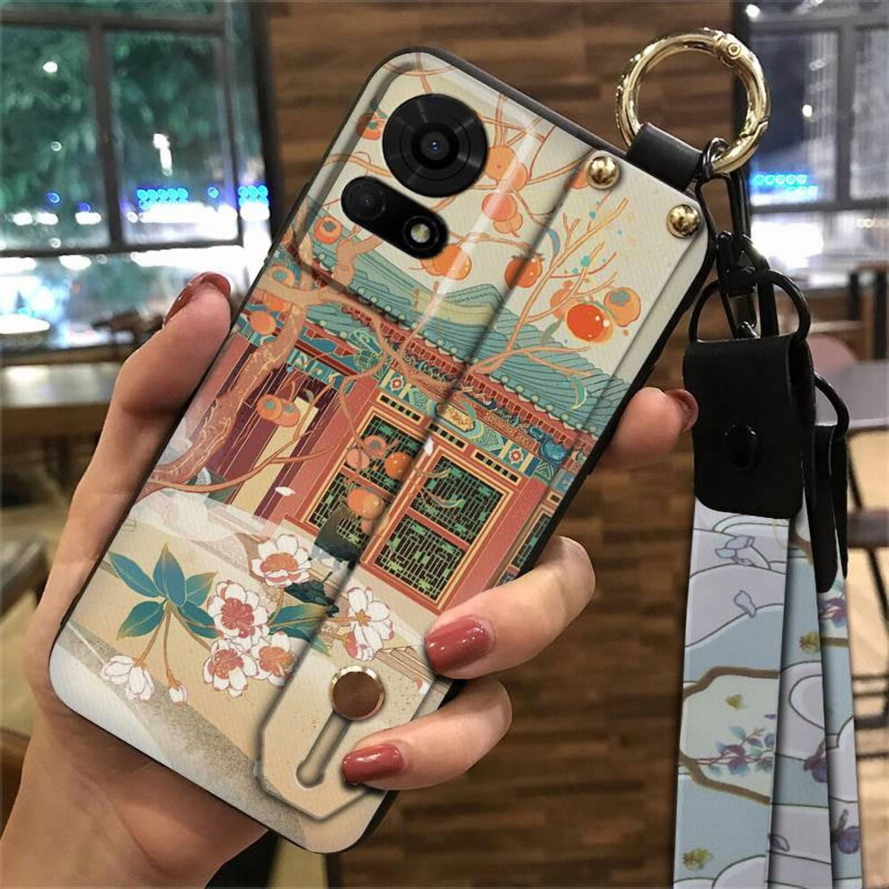 Phone Case Compatible With Tcl 50Le/T510spp Â Fashionable Wrist Strap, Dirt-Resistant Kickstand, Anti-Dust Silicone Cover 9558830218689