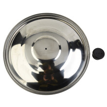 32Cm Stainless Steel Pot Cover Lid For Saucepan Wok Frying Pan Casserole With Black Plastic Knob Dishwasher Safe 12 Inch Kitchen Cookware 32Cm