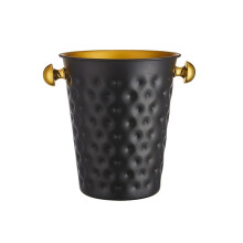 Cubitera de acero inoxidable grueso con asa, ideal para bares domésticos, para enfriar cerveza, champán y vino.
