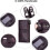 Women's leather vertical wallet RFID protection purple 2