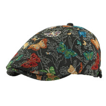 Pălărie etnică cu șase piese, beretă britanică retro jacquard, pălărie înainte, casual, cu cioc de rață, pălărie de pictor, la modă