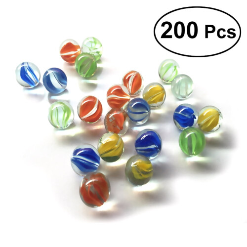 Clear Glass Marbles Assorted Colors 200 Pack