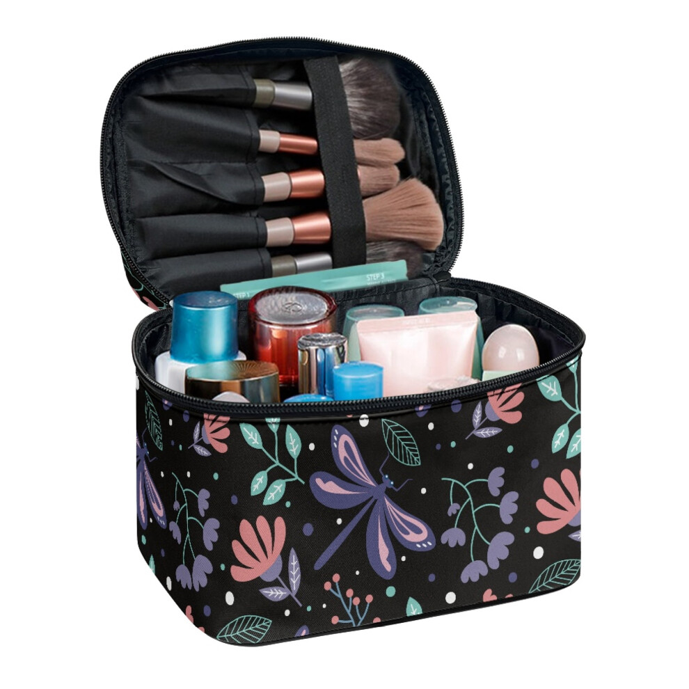 Dragonfly Cosmetic Bag Portable Polyester Makeup Organizer