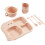 3Sets Kindertafelset Roze PP Tarwe Compartiment Bord Kom 2