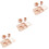 3Sets Kindertafelset Roze PP Tarwe Compartiment Bord Kom 5