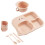 3Sets Kindertafelset Roze PP Tarwe Compartiment Bord Kom 11