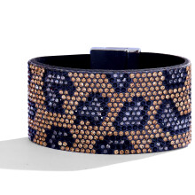Unisex-rannekoru leopardikuvioisella nahkaisella zirkonikuviolla, lihavoitu/PGSZXF-013PG-JS