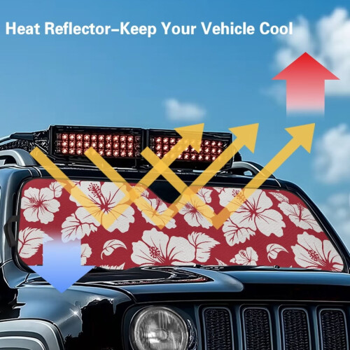 Foldable Windshield Sun Shade for Jeep Wrangler 2007-2023 2