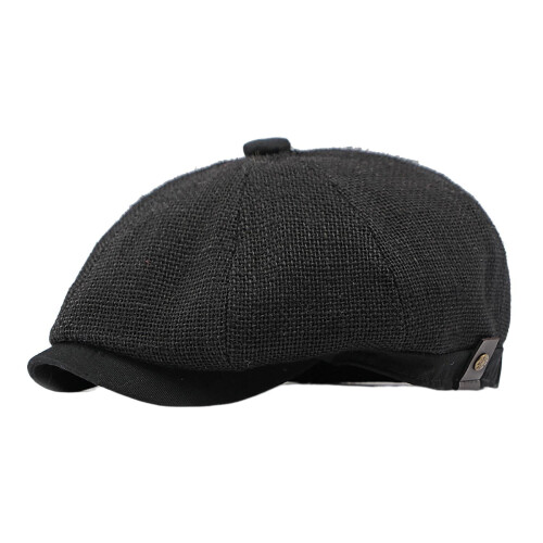 Men's Octagonal Hollow Mesh Jute Beret 1
