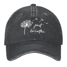 Șapcă de baseball Just Breathe Dandelion Print Vintage Wash Dad Hat, cu boruri curbate reglabile, fabricată în SUA, șapcă casual pentru