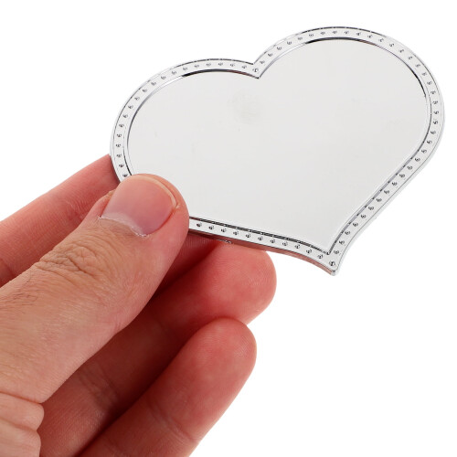Heart-Shaped Handheld Vanity Mirror 2 pcs 1