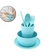 Eco-Friendly Wheat Straw Dinnerware Set for 6 | 6-Piece Microwave & Dishwasher Safe Dinnerware | Perfect for Family Gatherings & Parties