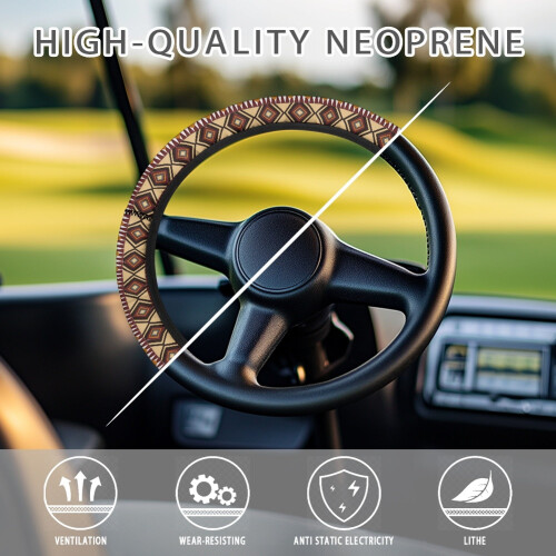 Aztec Tribal Steering Wheel Cover for Golf Carts 2