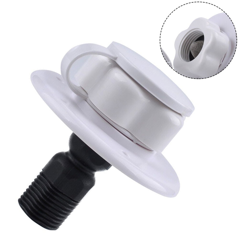 Rv City Water Inlet With Check Valve Flange Hose Connector Connection Fill 9065194449036