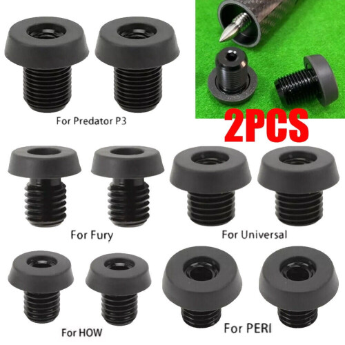 Pool Cue Back Plug Screw Bumper Protector 2PCS 1
