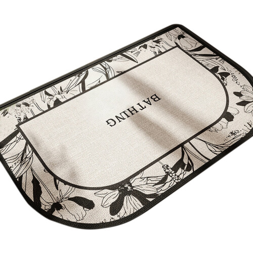 Tapete de banheiro semicircular com base antiderrapante de borracha 80 x 120 cm (31,5 x 47,24 polegadas) 1