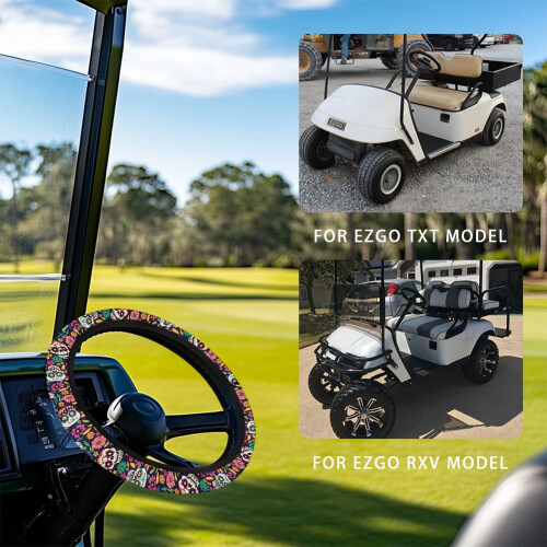 Skull Flower Steering Wheel Cover Universal Fit 1