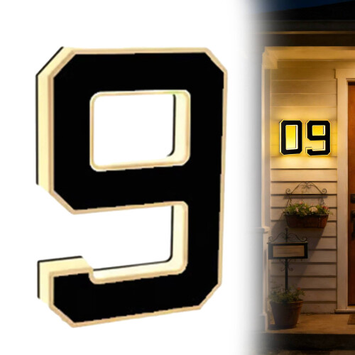 LED Address Numbers Backlit Waterproof 1 Piece 1