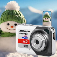 Mini DV-kamera med bevegelsesdeteksjon, 32 GB USB-opptaker, nøkkelringwebkamera – kompatibel med Windows/Mac – grå