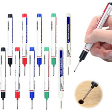 Long Head Deep Hole Marker Pens, 20mm Reach, Metal Nib, Permanent Quick-Dry Waterproof Markers (10PCS)