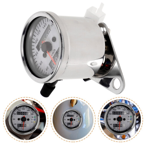 Motorcycle Tachometer Gauge Silver 1 Pack 1