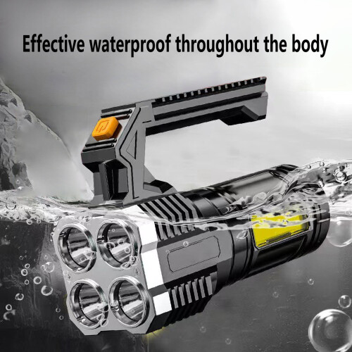 USB Rechargeable LED Flashlight with Sidelight 4X Zoom 2