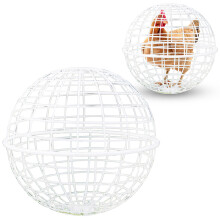 Plastic Spherical Chicken Ball Cage for Free-Range Chickens, 7.87in/20cm, 1pc – Compatible with Outdoor Chicken Tunnels & Balls