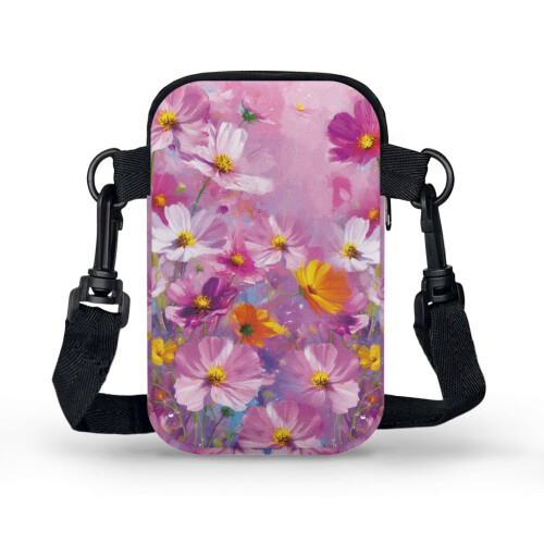 Verstellbare Umhängetasche mit Blumenmuster aus Polyester 1