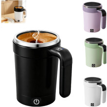 Mug magnétique à agitation 380 ml, affichage de la température, base amovible, acier inoxydable 304, étanche, arrêt automatique – Compatible